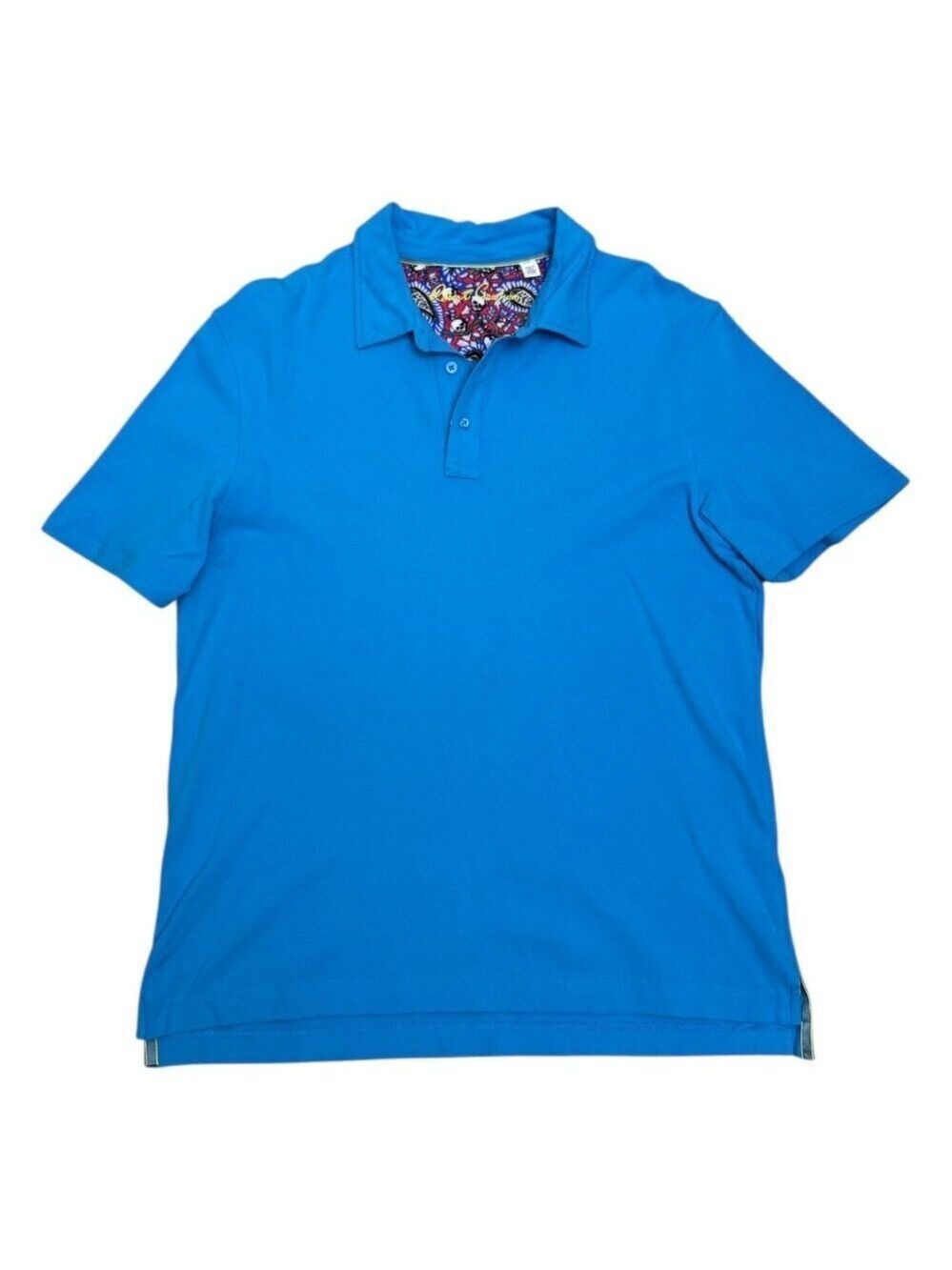 ROBERT GRAHAM Luxury Designer Business Casual Golf Polo Tee Shirt Mens Large
